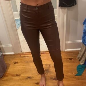 brown leather pants